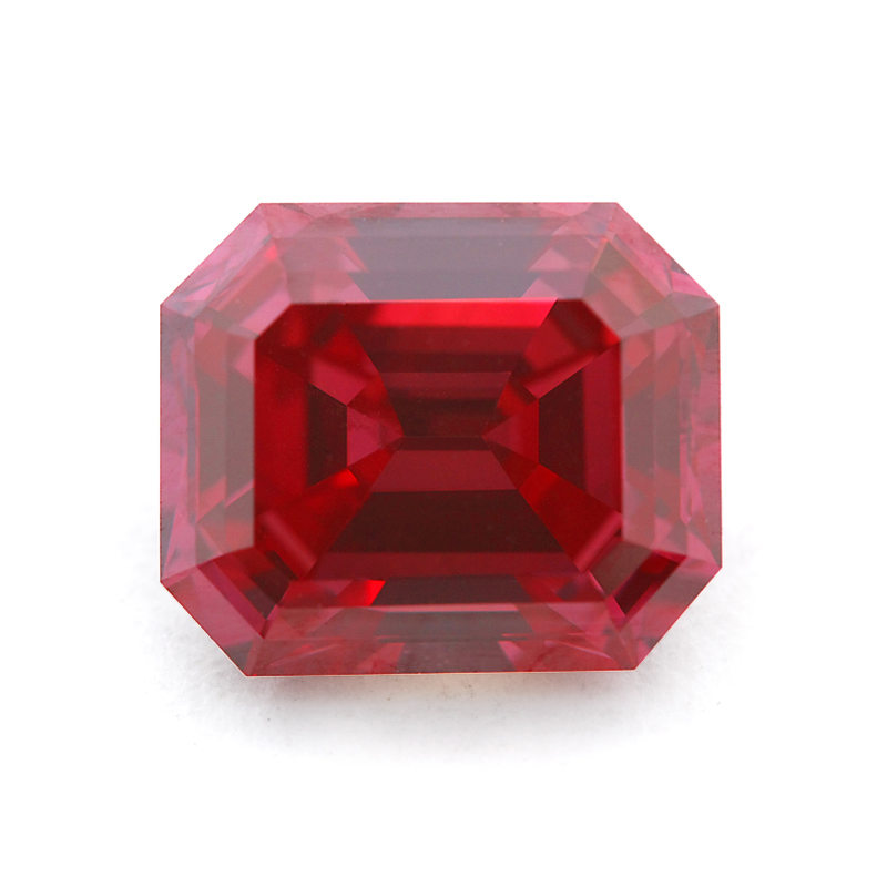 emerald cut red diamond