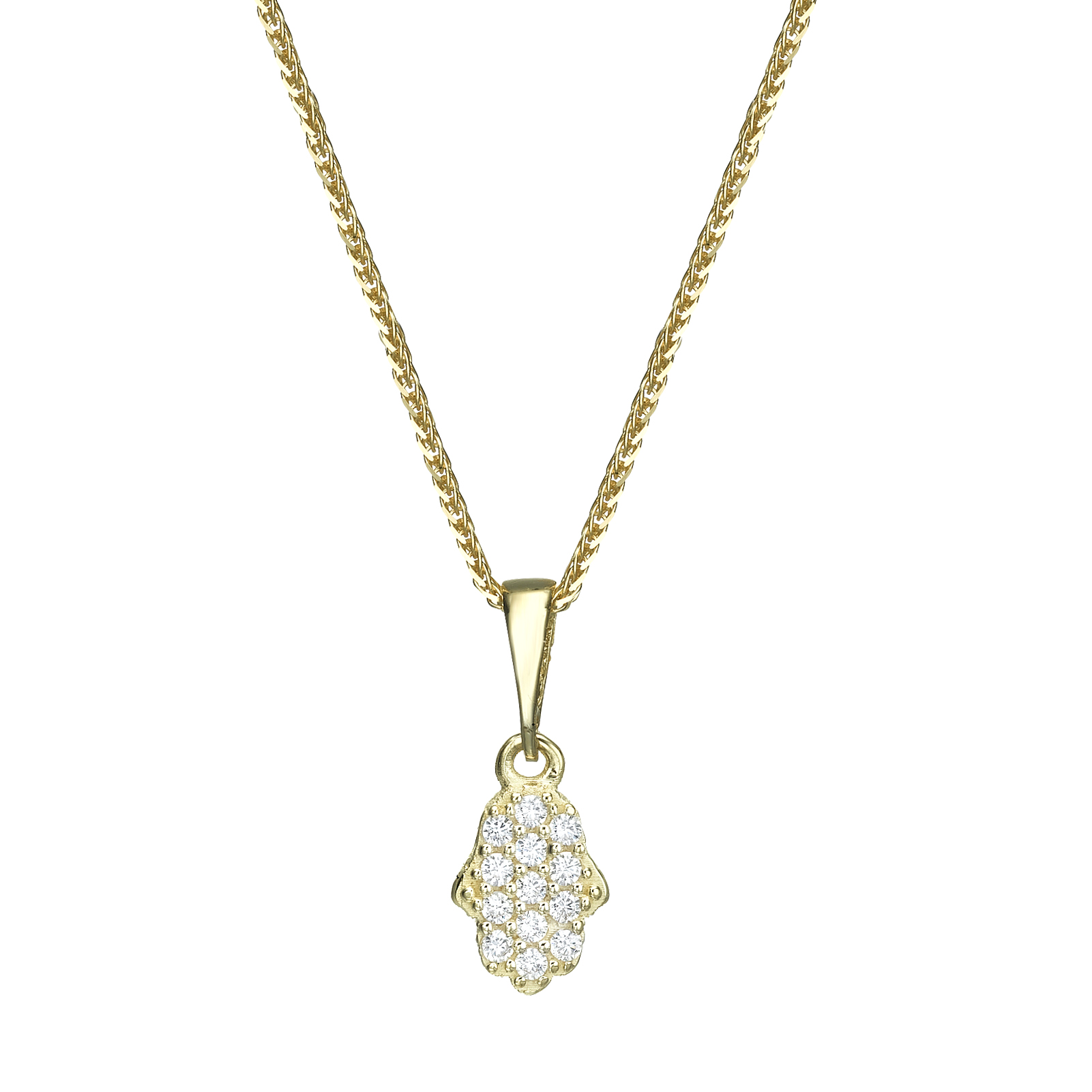 Gold Pendant - Sparkling Hamsa