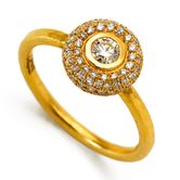 Pave Torus Solitaire Ring