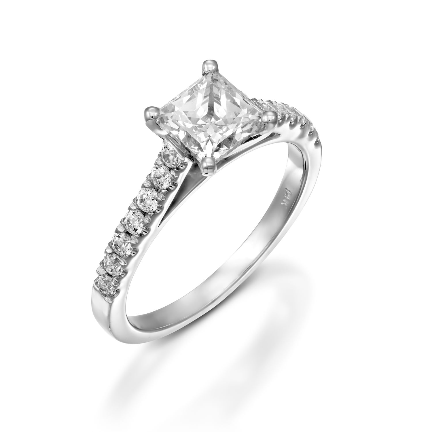 1 Carat D SI1 Bridal  Diamond  Engagement Ring  Princess  Cut  