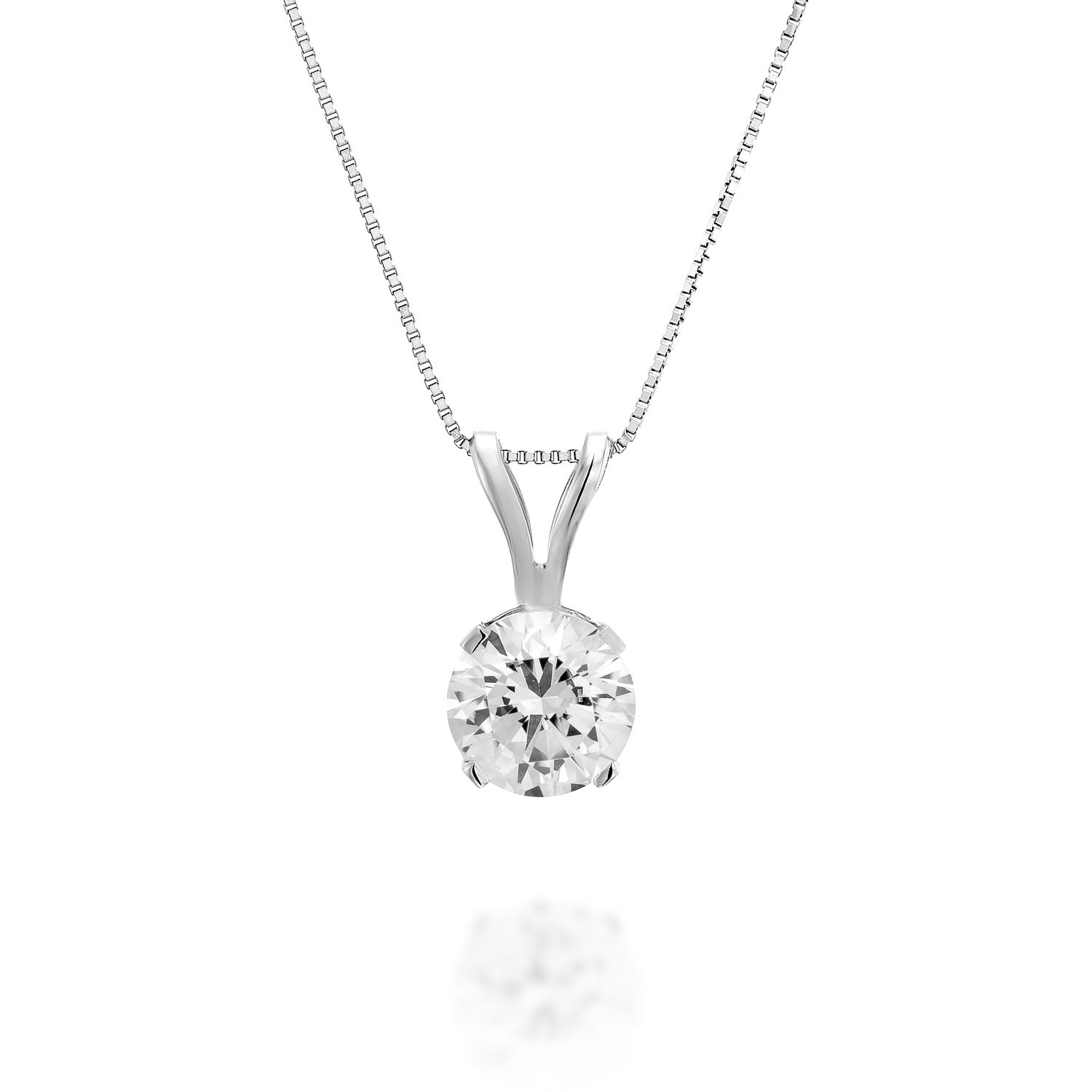 1/3 Carat Jewelry Solitaire Round Diamond Pendant Necklace D/SI1 14K White Gold eBay