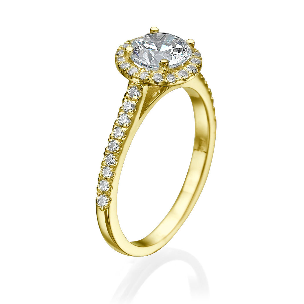 1 1/4 Carat D VS1 Shiny Diamond Engagement Ring Round Cut