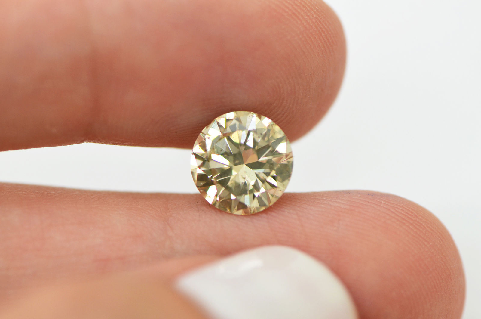 2 49 carat champagne color round cut enhanced real diamond