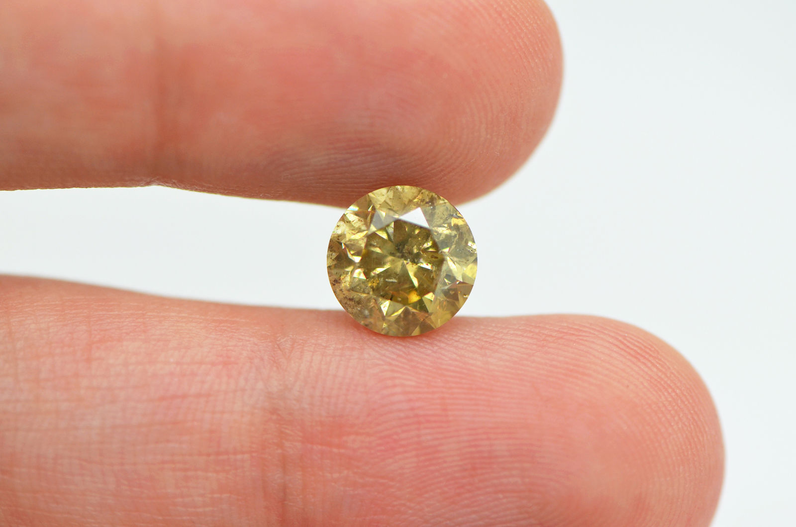 Round Cut Diamond Loose 3 Carat Fancy Champagne Color Real I1 Enhanced