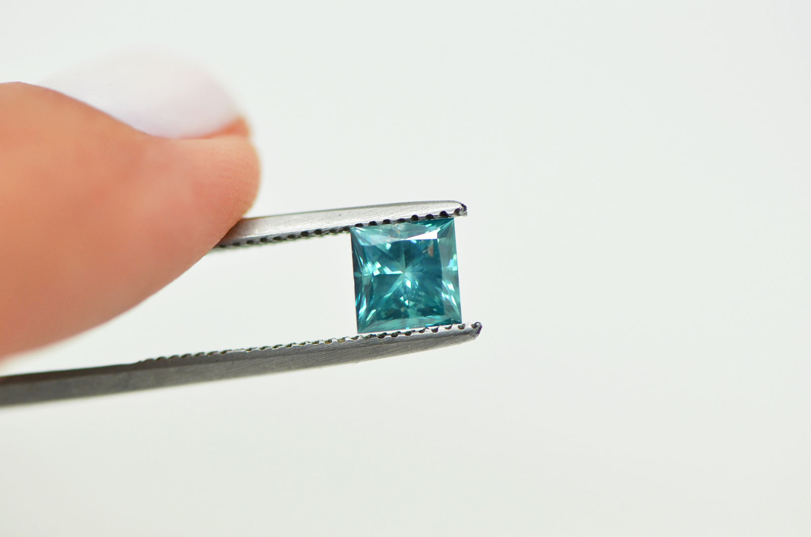 fancy turquoise 1 carat princess cut loose diamond