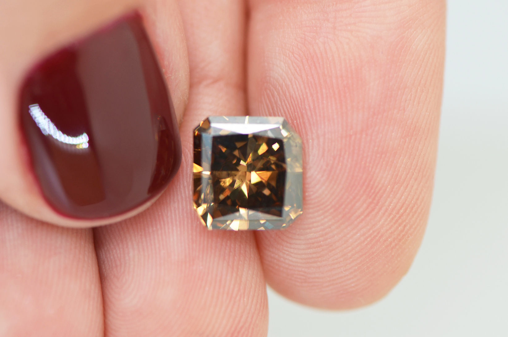 Loose Radiant Cut Diamond 3.76 Carat Fancy Brown SI1 Certified Natural ...