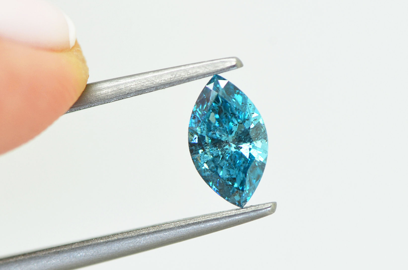 Marquise Cut Diamond Loose Fancy Blue SI2 Certified Natural Enhanced 0.