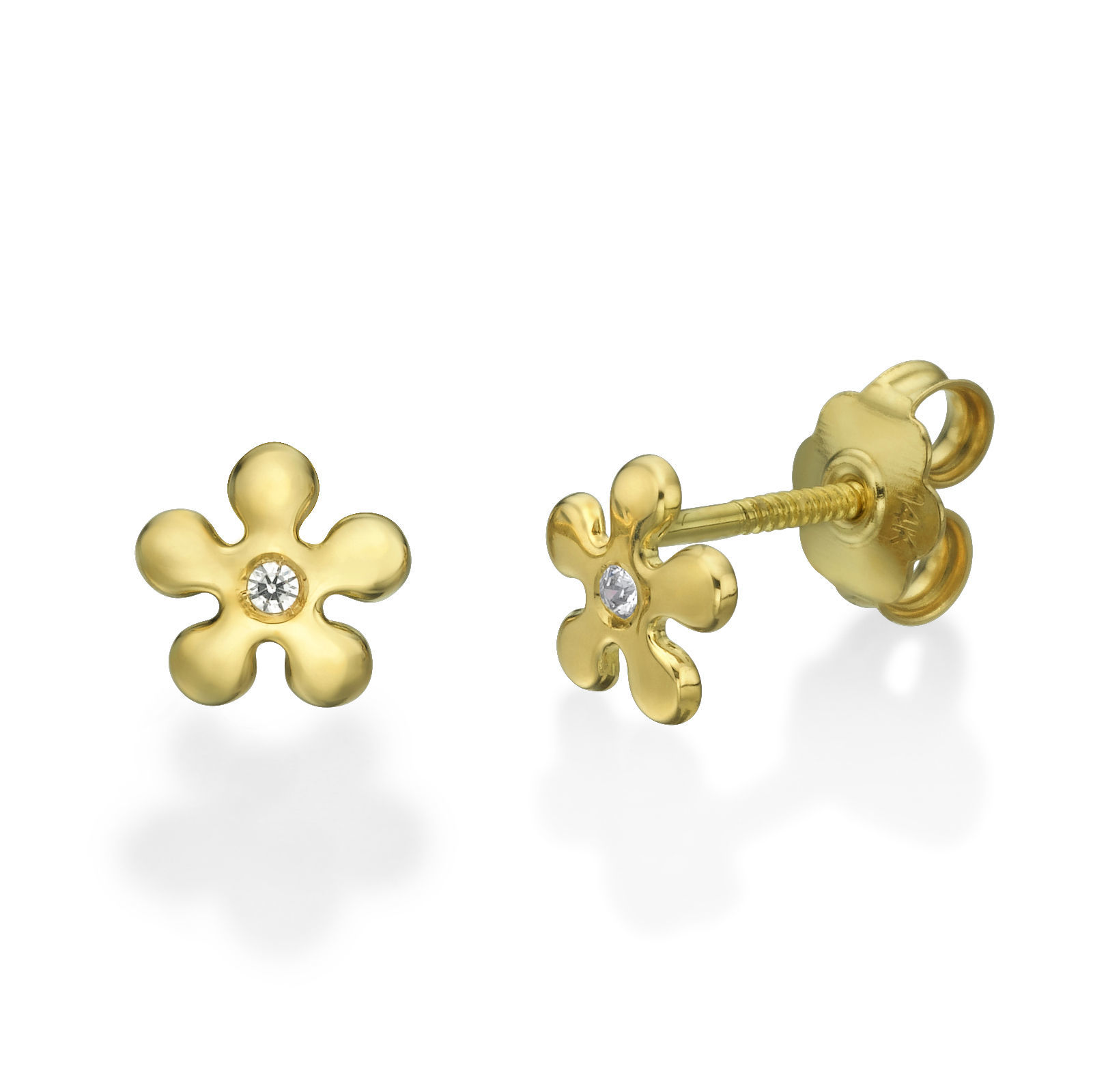 Details About 14k Solid Gold Cubic Zirconia Stud Earrings Flowers Delicate Children Studs Baby Details About 14k Solid Gold Cubic Zirconia Stud Earrings Flowers Delicate Children Studs Baby