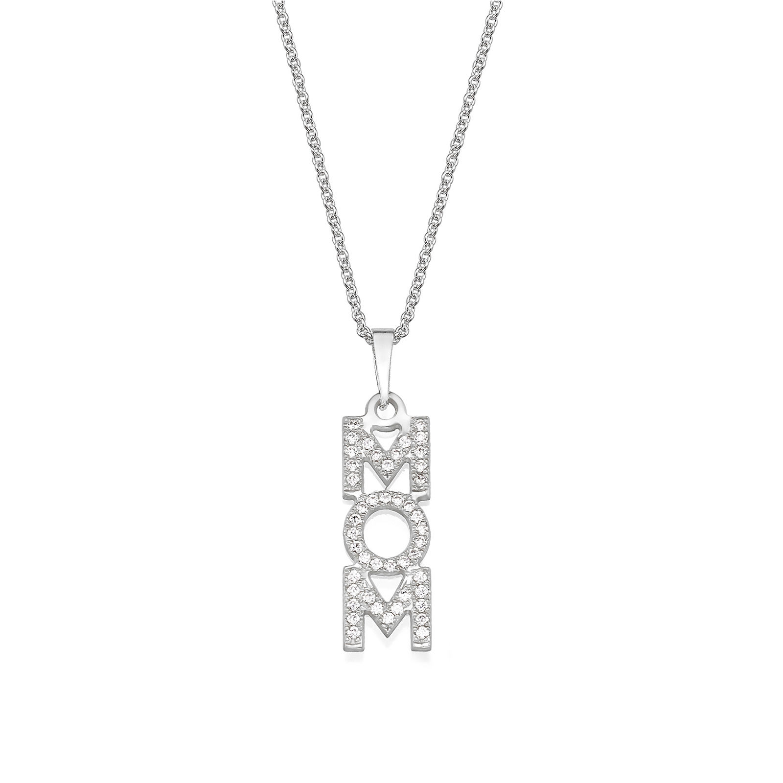 14K White Gold MOM Necklace - MOM Vertical Necklace. youme offers a range of 14K gold jewelry 