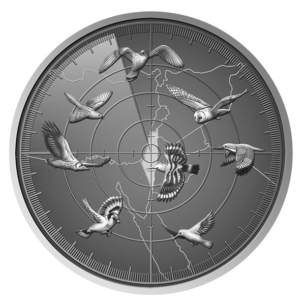 1//2 Oz .999 SILVER Coin The Holy Land Mint LESSER KESTREL Birds of Israel