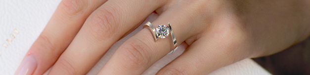Jewel Bear Tension Setting Engagement Ring
