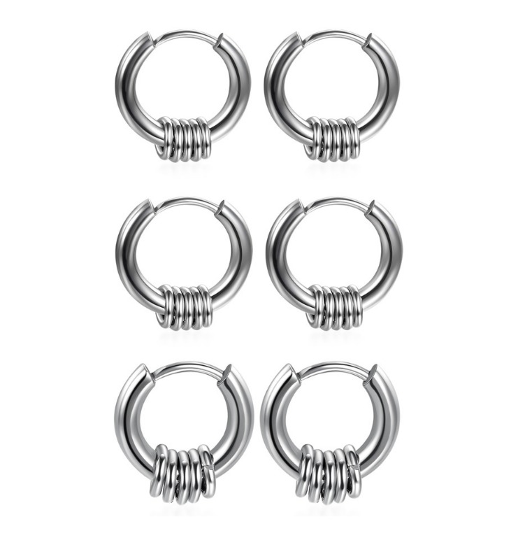 8mm Surgical Stainless Steel Silver Very Small Rings Punk