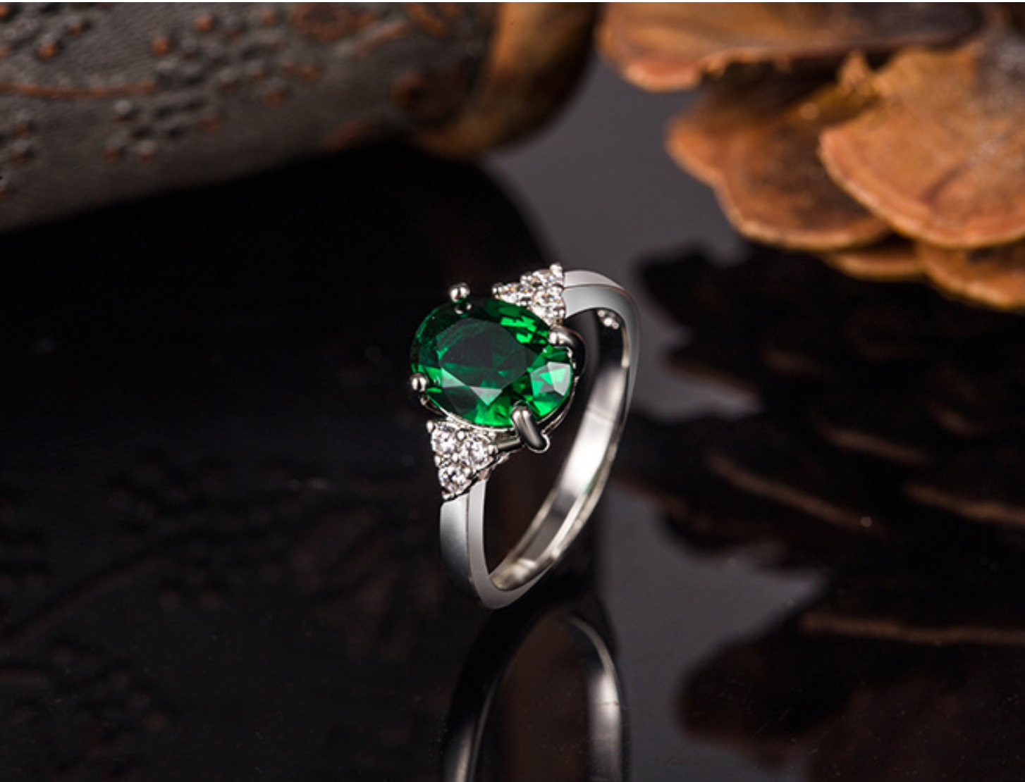 Adjustable Sparkling Sterling Silver Diamond Cut Green Dress Engagement  Rings | eBay UK