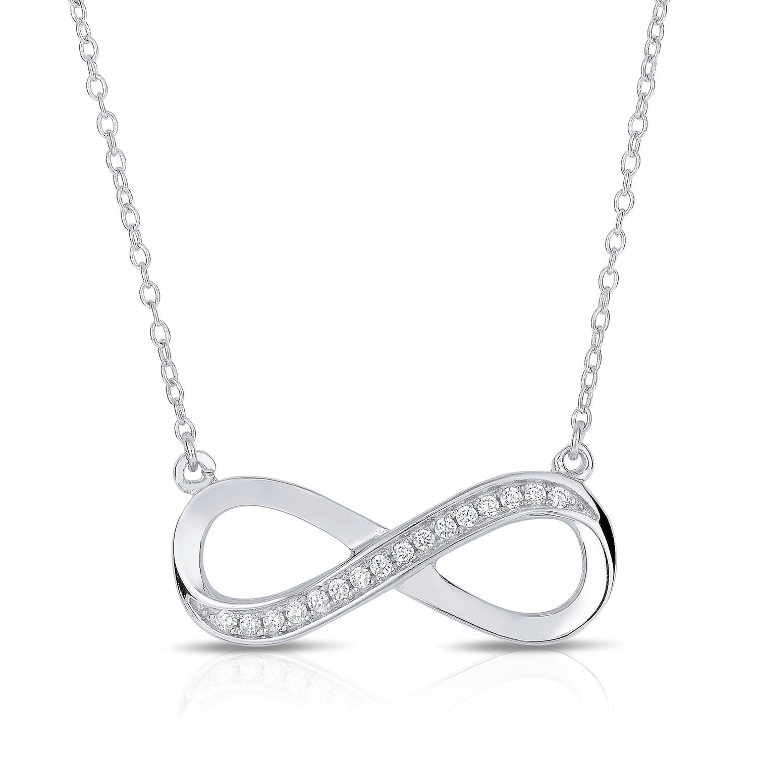 Chain necklace with zirconia geometric G in 925 sterling