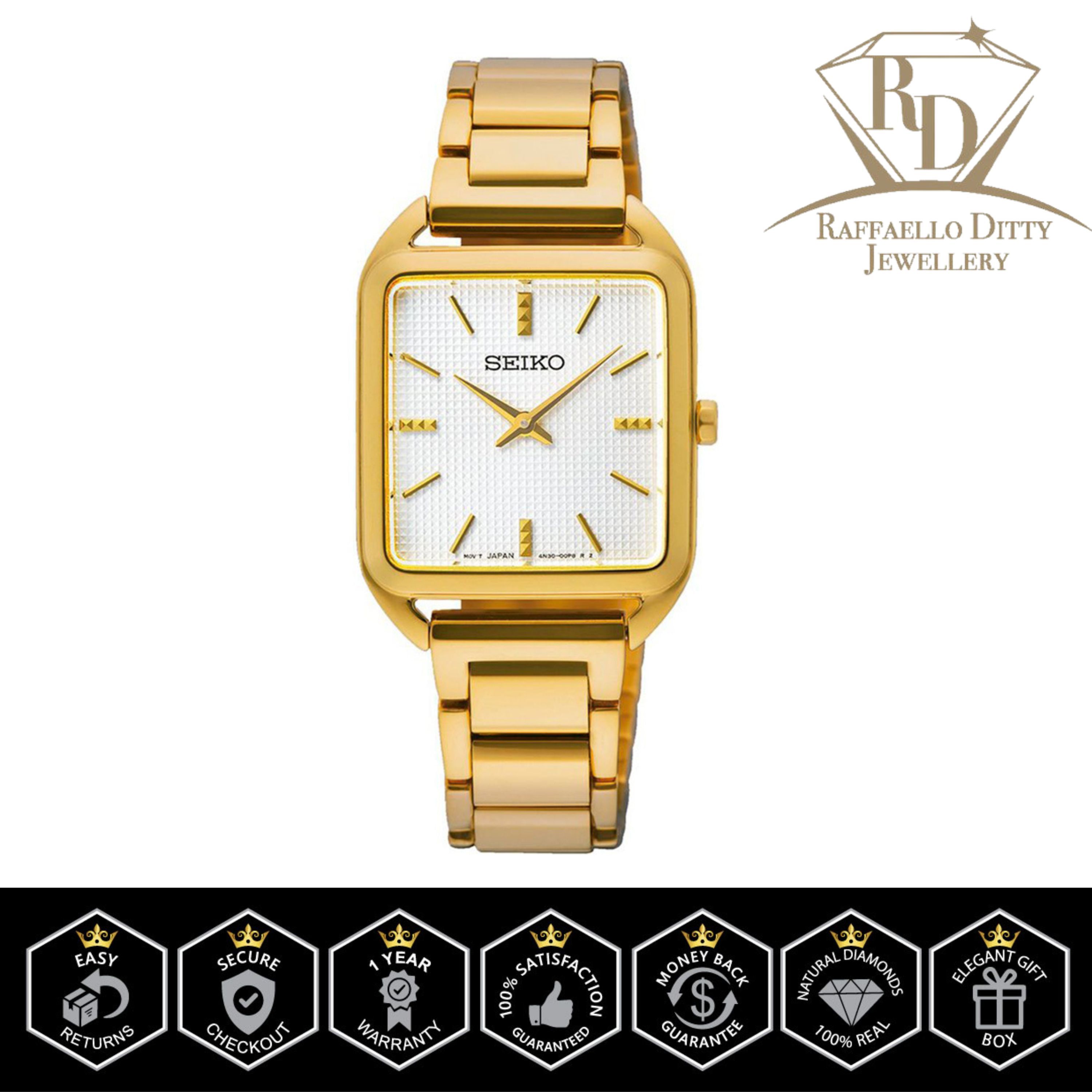 【SEIKO】Essentials Quartz Gold Dial Ladies Watch Seiko Essentials Quartz Gold Dial Ladies Watch SWR078