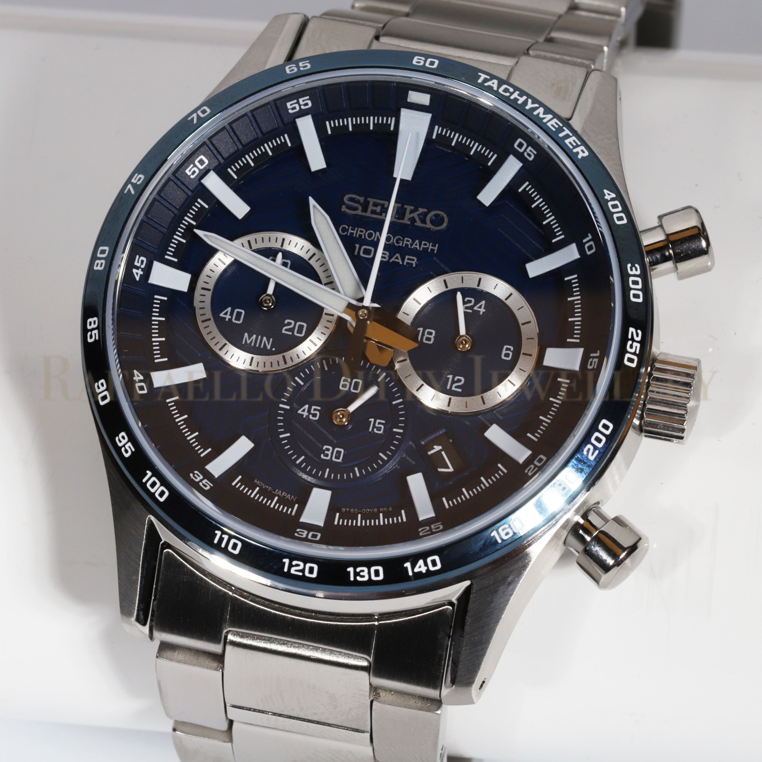 SEIKO Solar Chronograph 腕時計 SEIKO Men's Watch Chronograph Blue Dial Stainless Silver Steel
