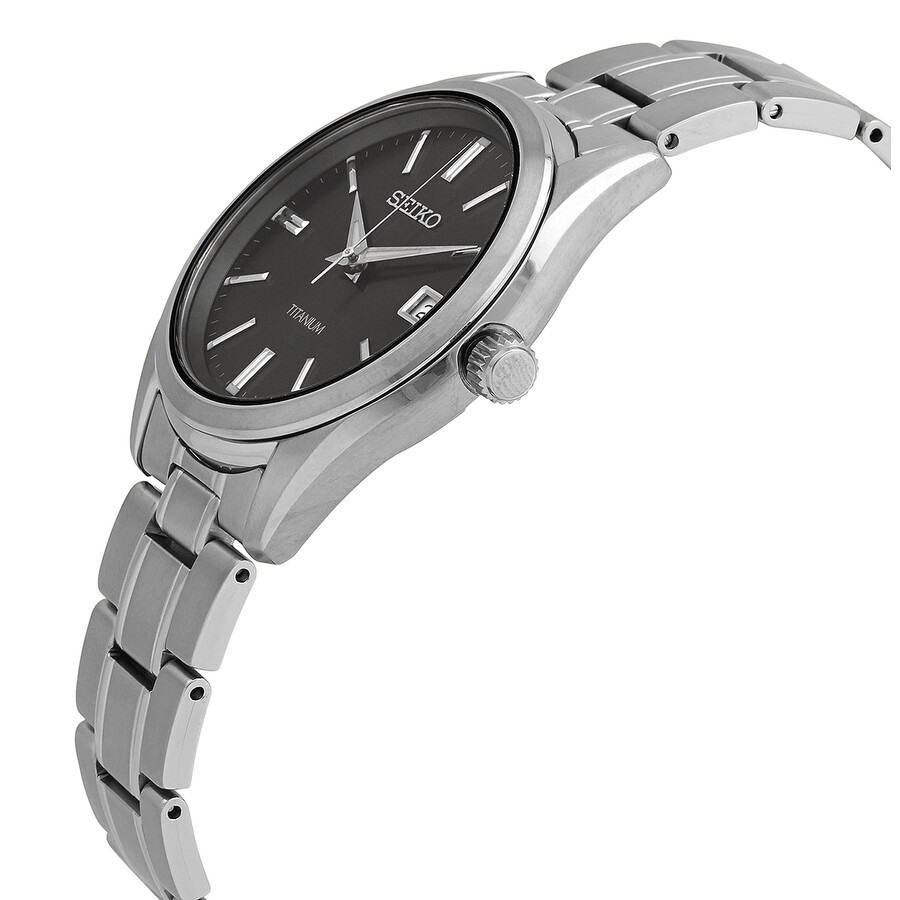 SEIKO Men's Watch Quartz Classic Titanium Bracelet Sapphire Black