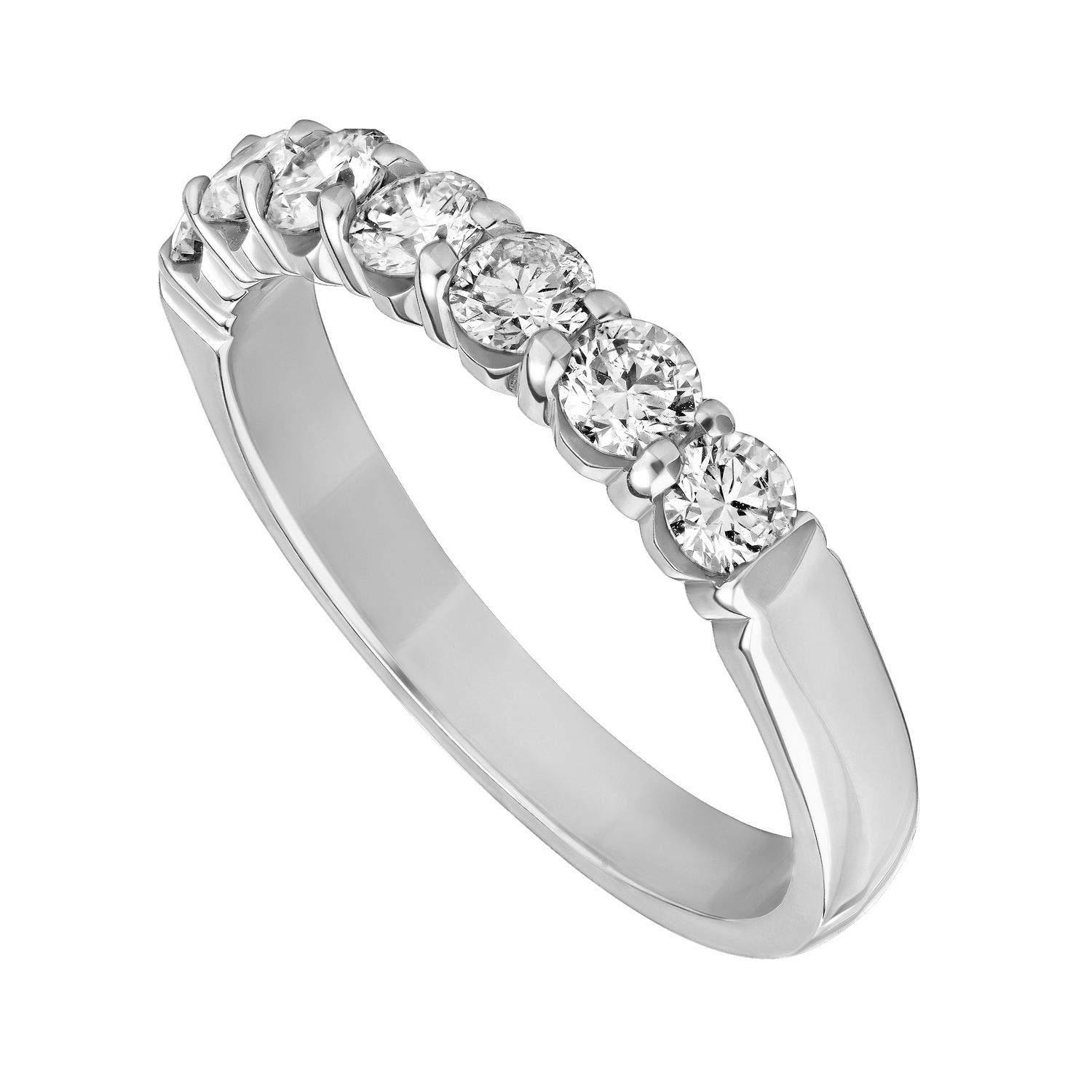 Eternal Joy&trade; SUPERIOR 14K White Gold 7 Stone Shared Prong Band Diamond 0.25 Ctw