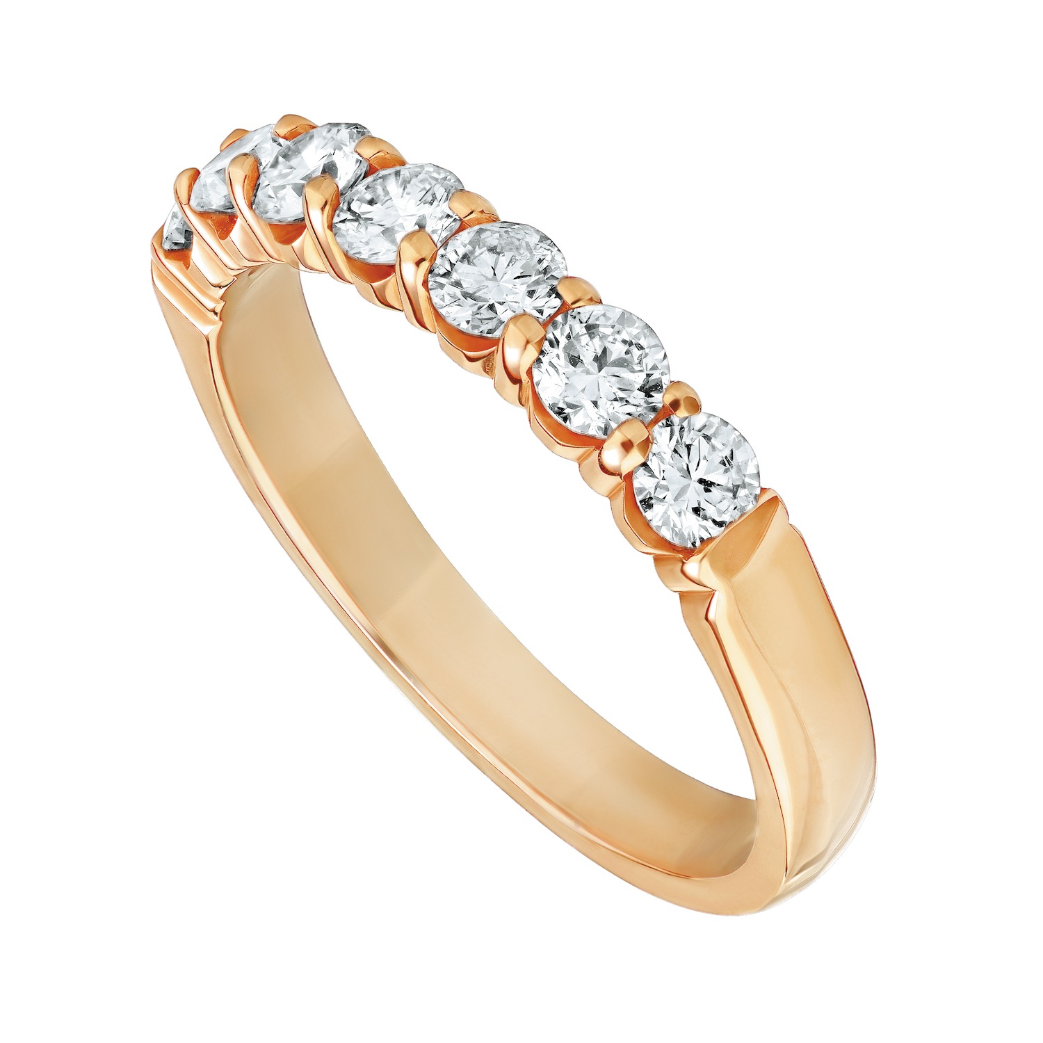 Eternal Joy&trade; SUPERIOR 14K Rose Gold 7 Stone Shared Prong Band Diamond 0.25 Ctw