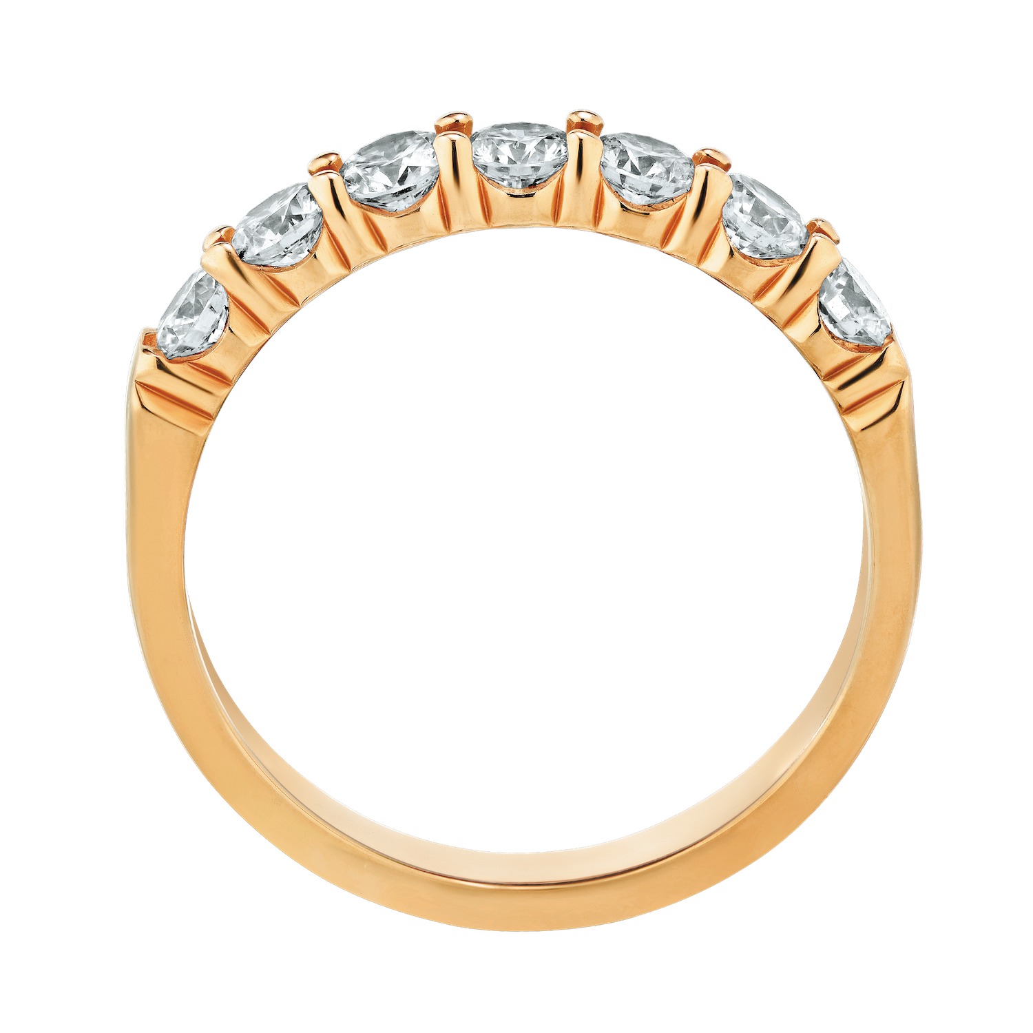 Eternal Joy&trade; SUPERIOR 14K Rose Gold 7 Stone Shared Prong Band Diamond 0.50 Ctw