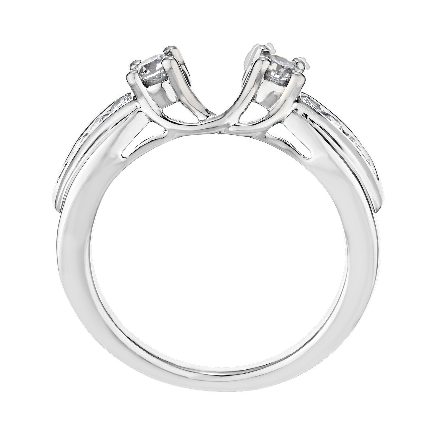 Love Connection&trade; 14K White Gold Diamond Prong Shoulder With Diamond Shank Wrap 0.33 Ctw