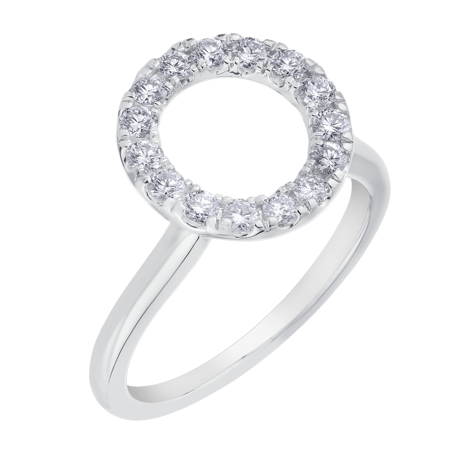 Love Connection&trade; 14K White Gold Diamond Halo Wrap With Plain Shank 0.20 Ctw