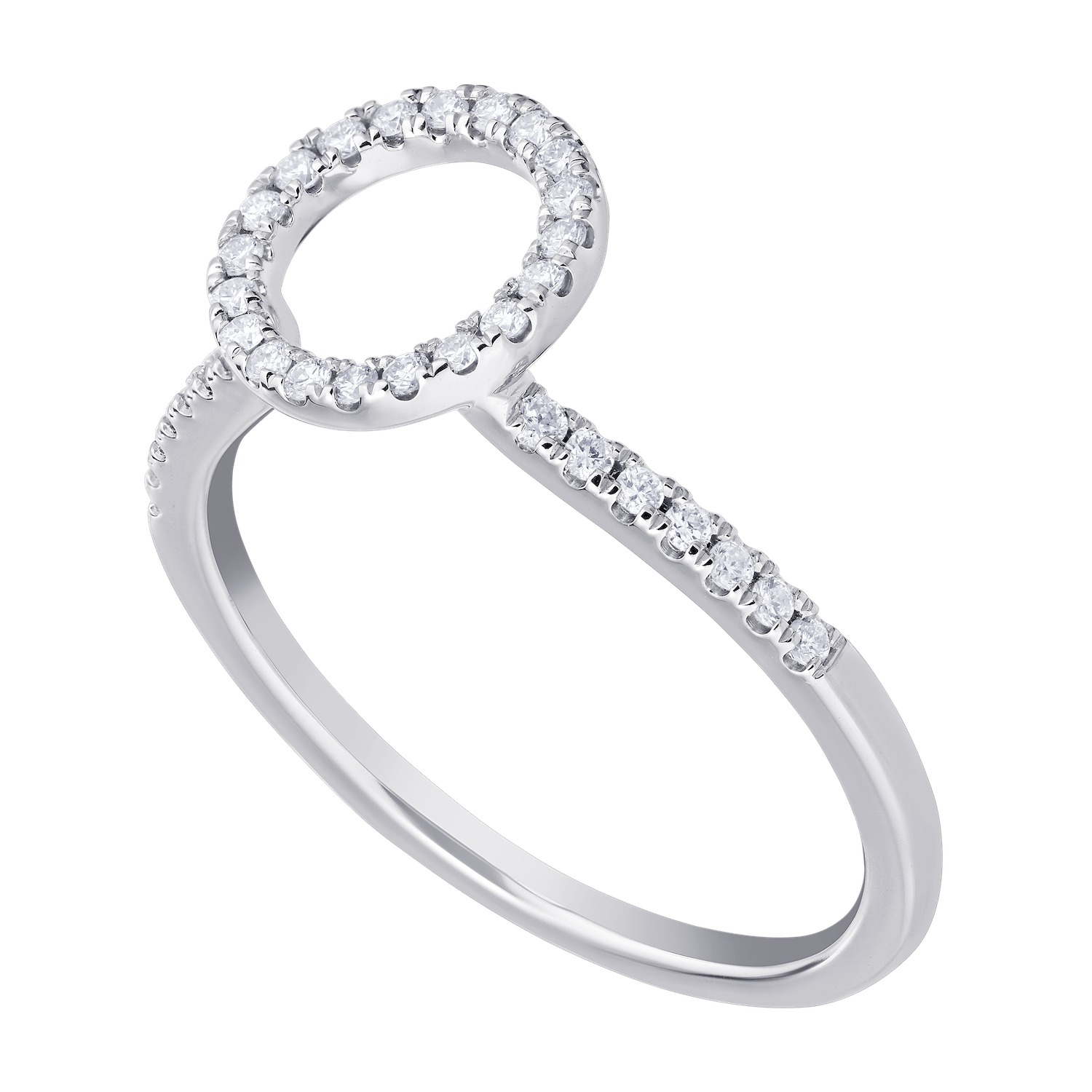 Love Connection&trade; 14K White Gold Diamond Diamond Halo With Diamond Shoulders Wrap 0.33 Ctw