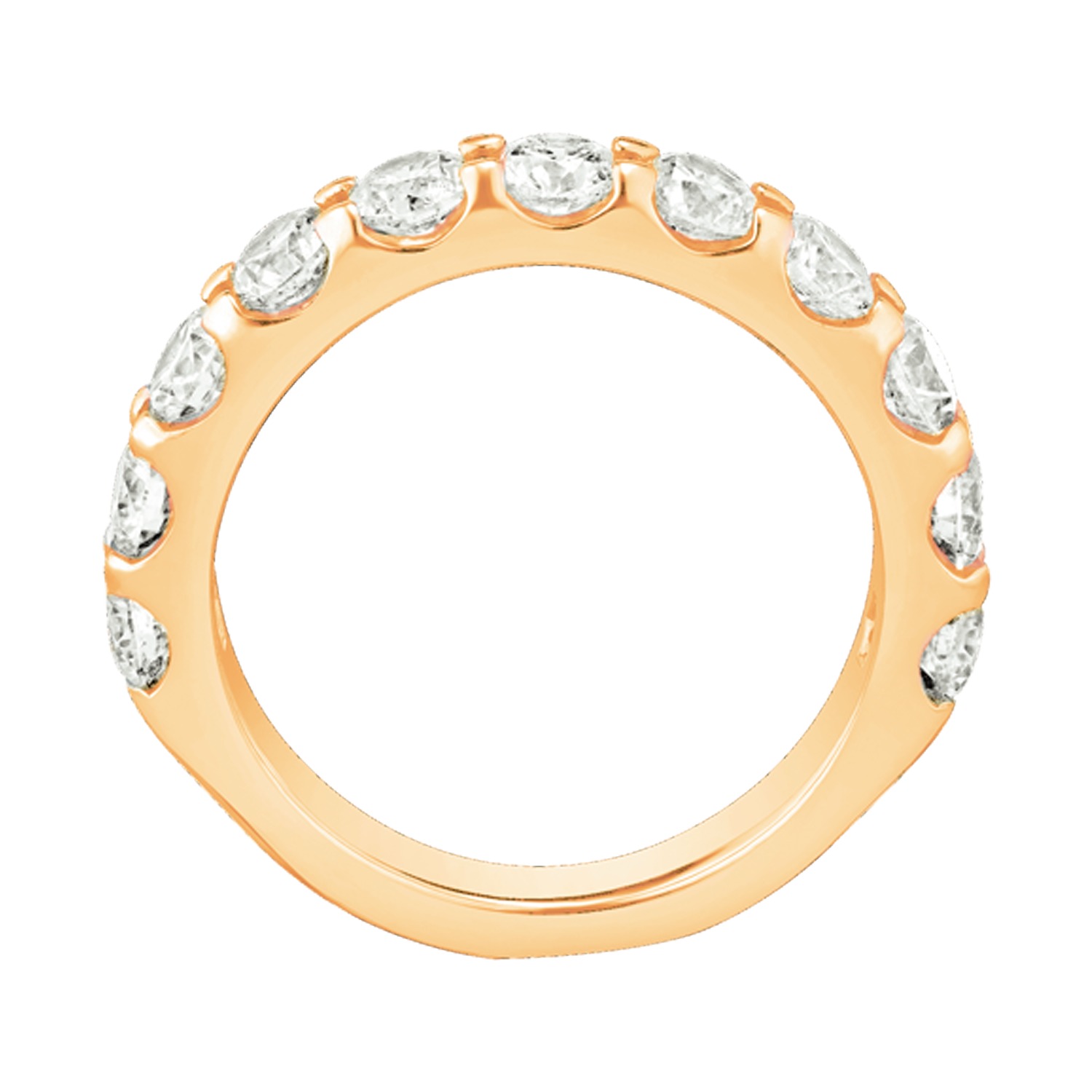 Eternal Joy&trade; SUPERIOR 14K Rose Gold 11 Stone Shared Prong Diamond 0.10 Ctw