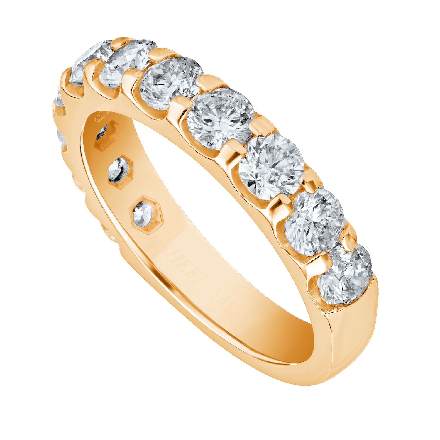 Eternal Joy&trade; SUPERIOR 14K Rose Gold 11 Stone Shared Prong Diamond 1.50 Ctw