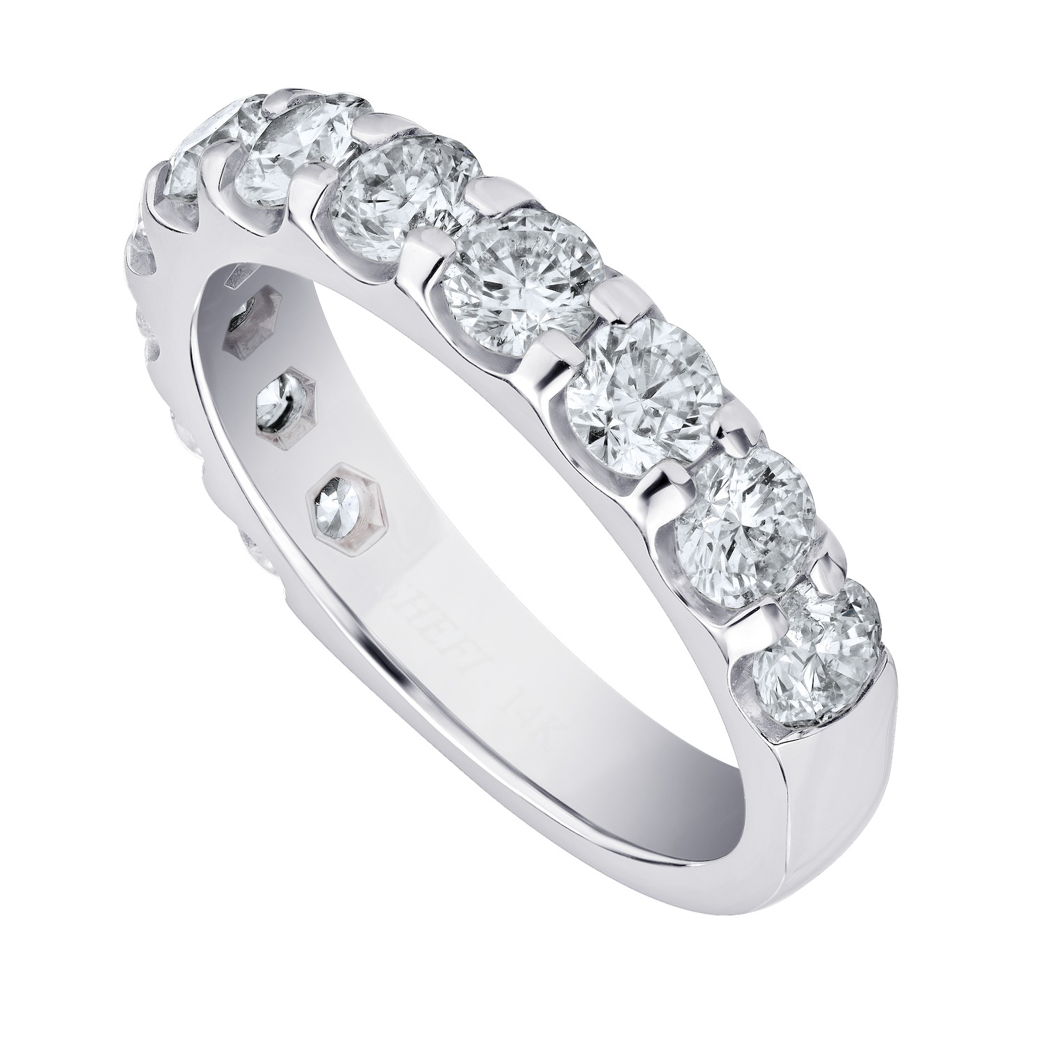 Eternal Joy&trade; STANDARD 14K White Gold 11 Stone Shared Prong Band Diamond 0.20 Ctw