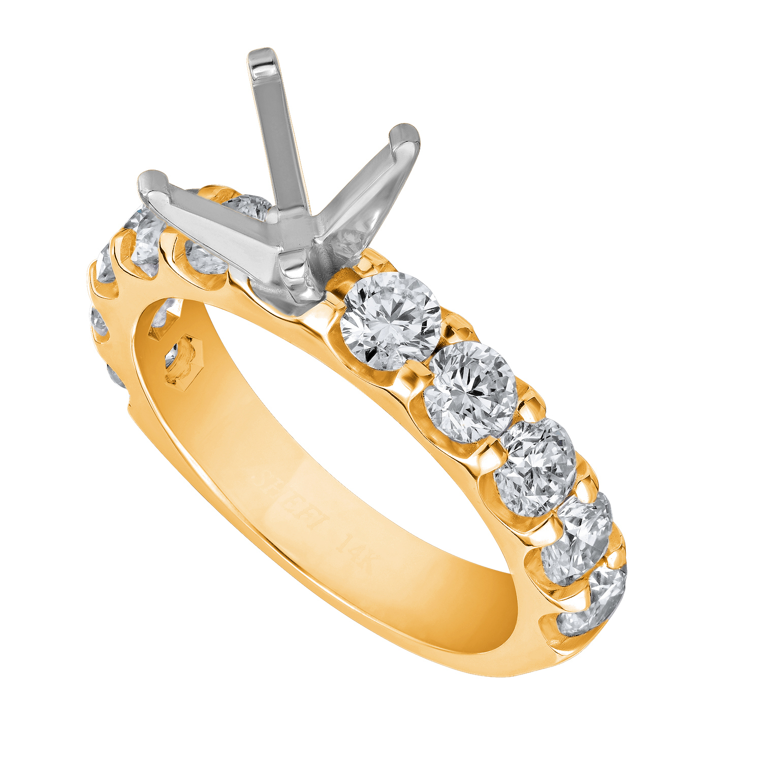 Eternal Joy&trade; STANDARD 14K Rose Gold 10 Stone Shared Prong Semi-Mount Diamond 0.50 Ctw