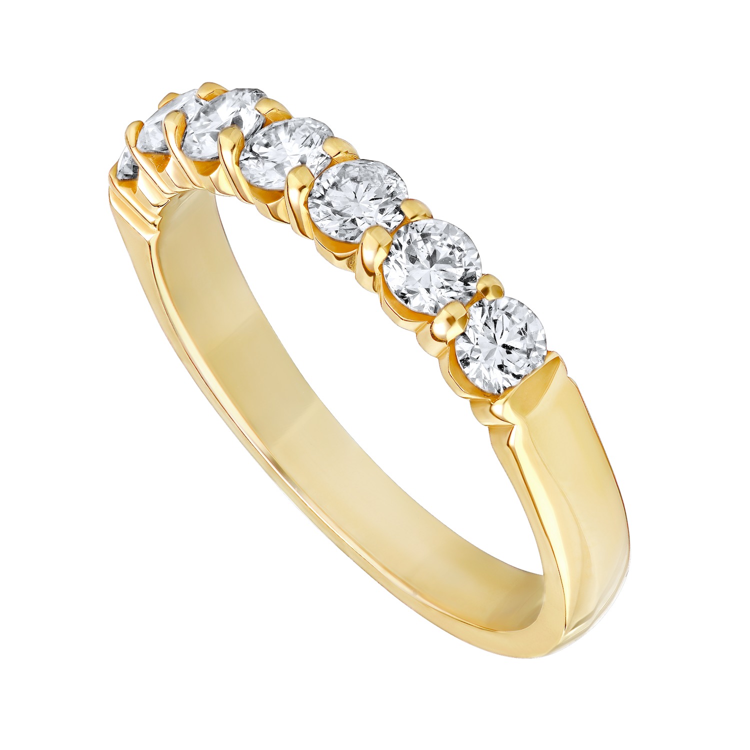 Eternal Joy&trade; STANDARD 14K Yellow Gold 7 Stone Shared Prong Band Diamond 0.20 Ctw