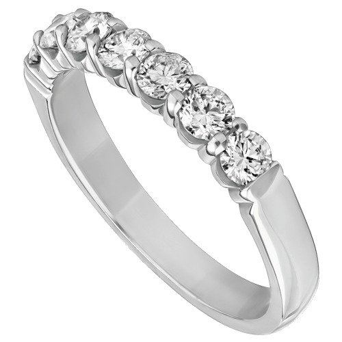 Eternal Joy&trade; STANDARD 14K White Gold 7 Stone Shared Prong Band Diamond 0.50 Ctw