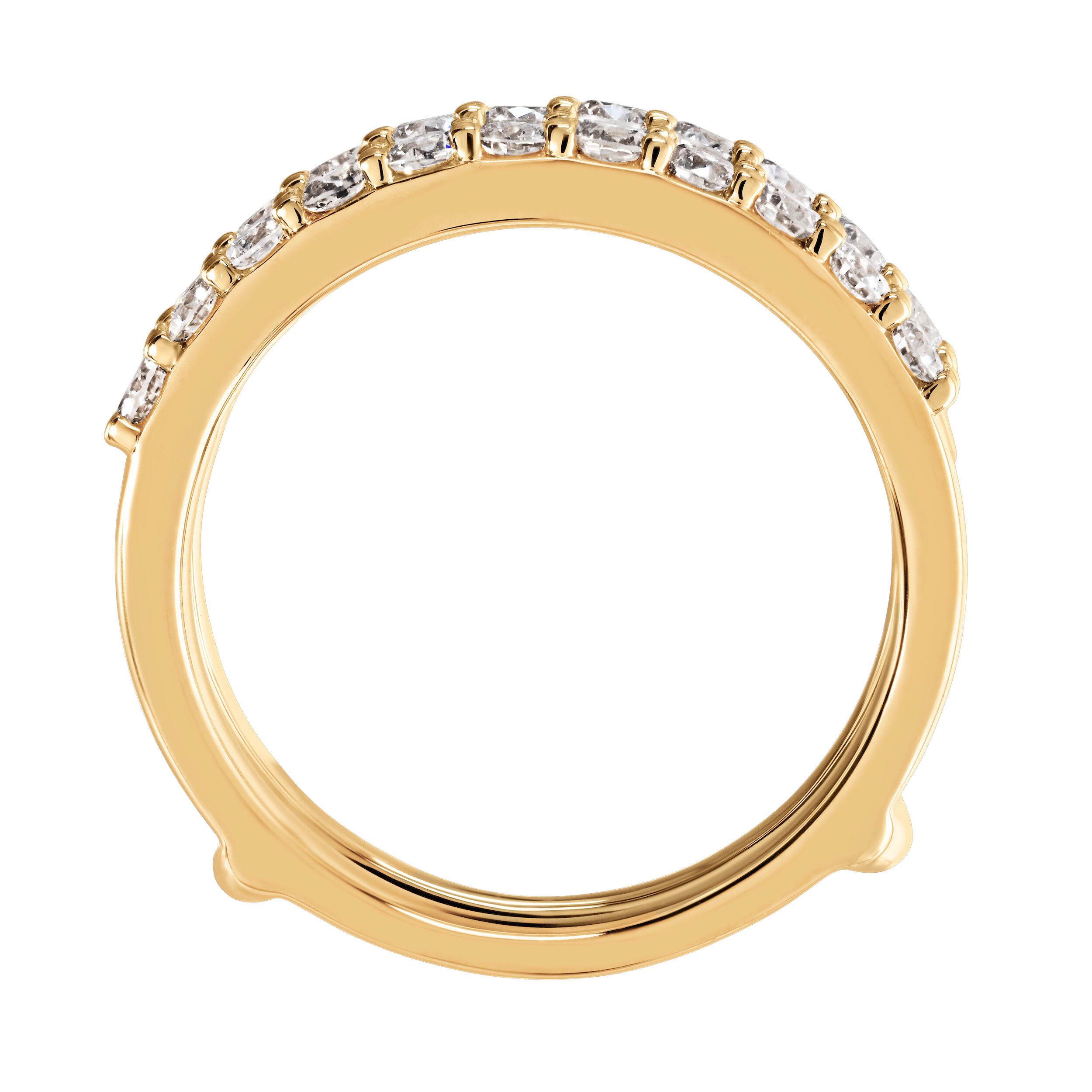 Love Connection&trade; 14K Yellow Gold Diamond Parallel Shared Prong Ring 1.00 Ctw