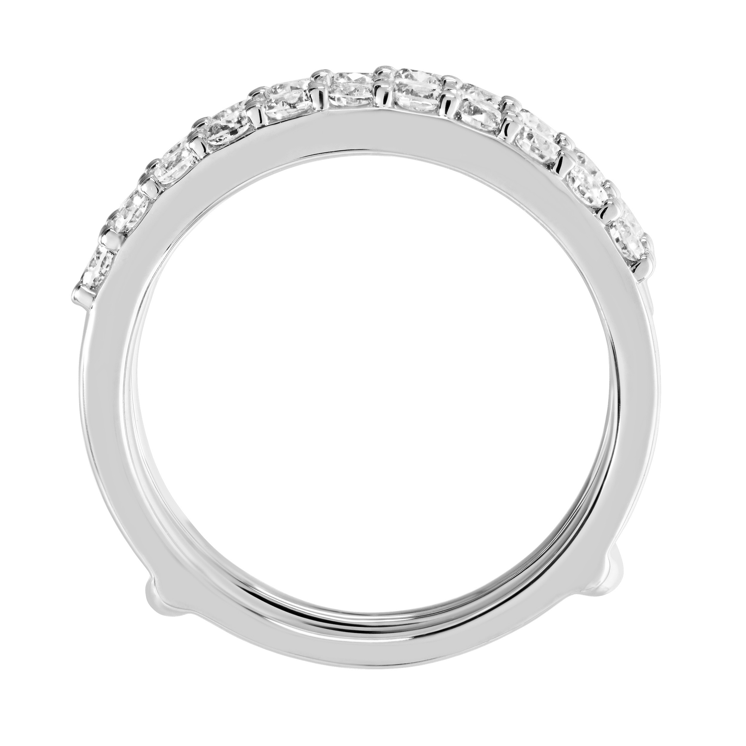 Love Connection&trade; 14K White Gold Diamond Parallel Shared Prong Ring 1.00 Ctw