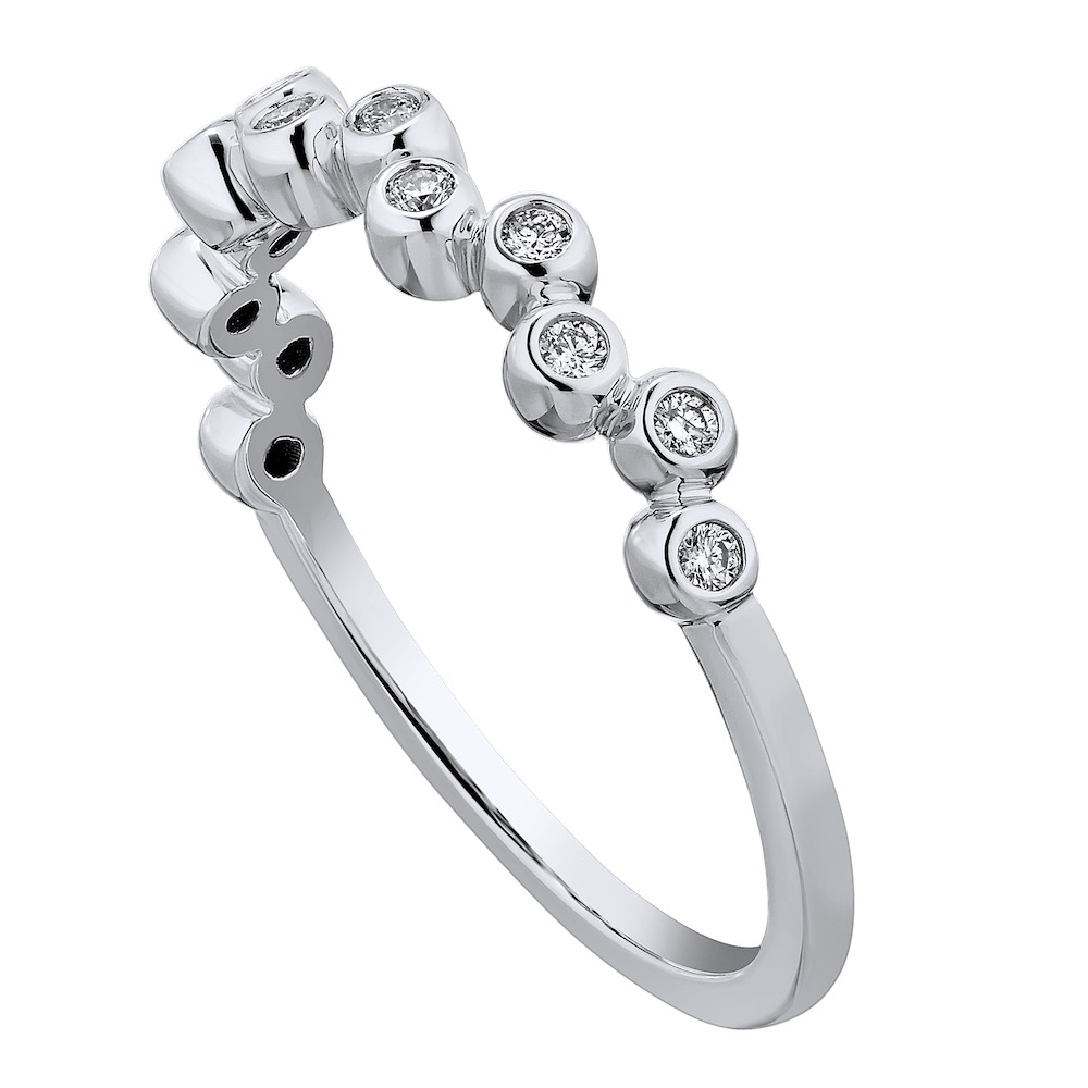 TriUnity&trade; 14K White Gold Zig Zagging Bezel Set 0.15 Ctw