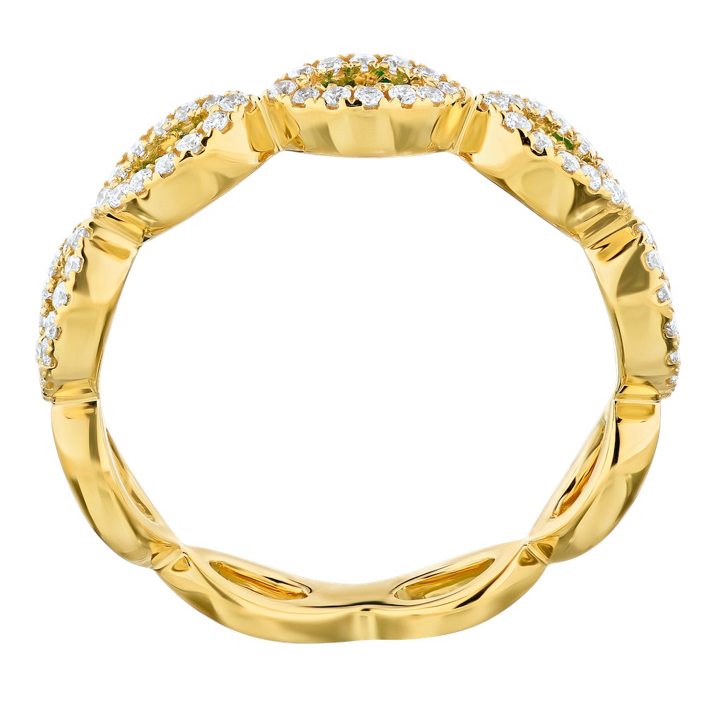 TriUnity&trade; 14K Yellow Gold Marquise Shape Halo's With Color Stone Center 0.34 Ctw