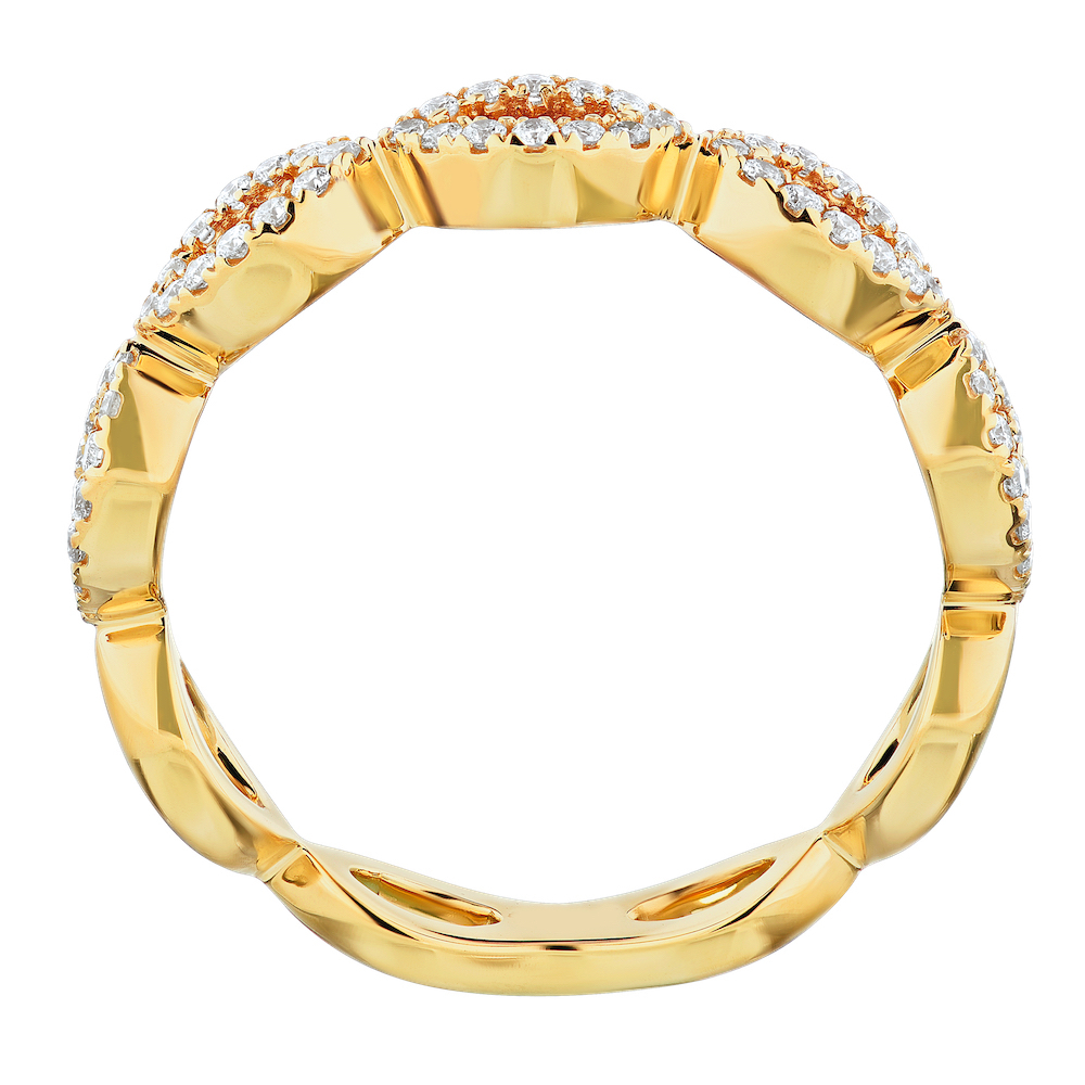 TriUnity&trade; 14K Yellow Gold Marquise Shape Halo's With Color Stone Center 0.34 Ctw