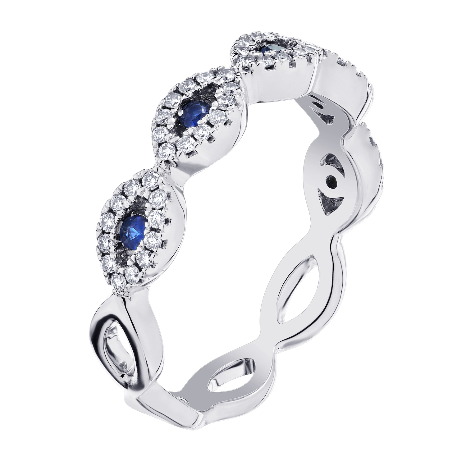 TriUnity&trade; 14K White Gold Marquise Shape Halo's With Color Stone Center 0.34 Ctw