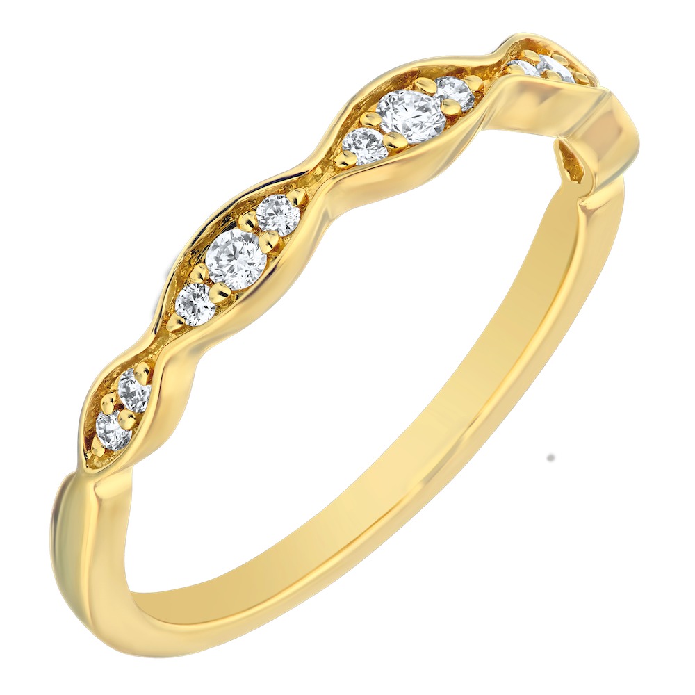 TriUnity&trade; 14K Yellow Gold 3 Diamonds In Marquise Shaped Settings 0.15 Ctw