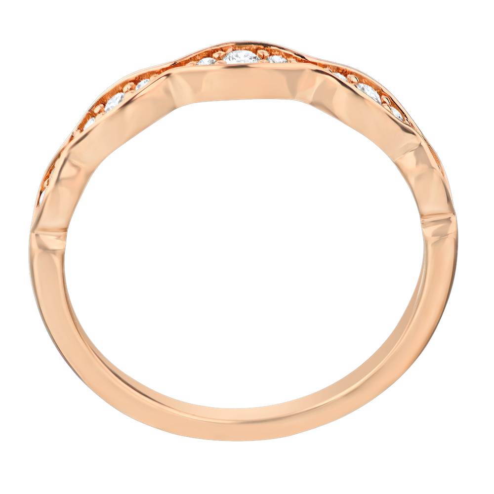 TriUnity&trade; 14K Rose Gold 3 Diamonds In Marquise Shaped Settings 0.15 Ctw