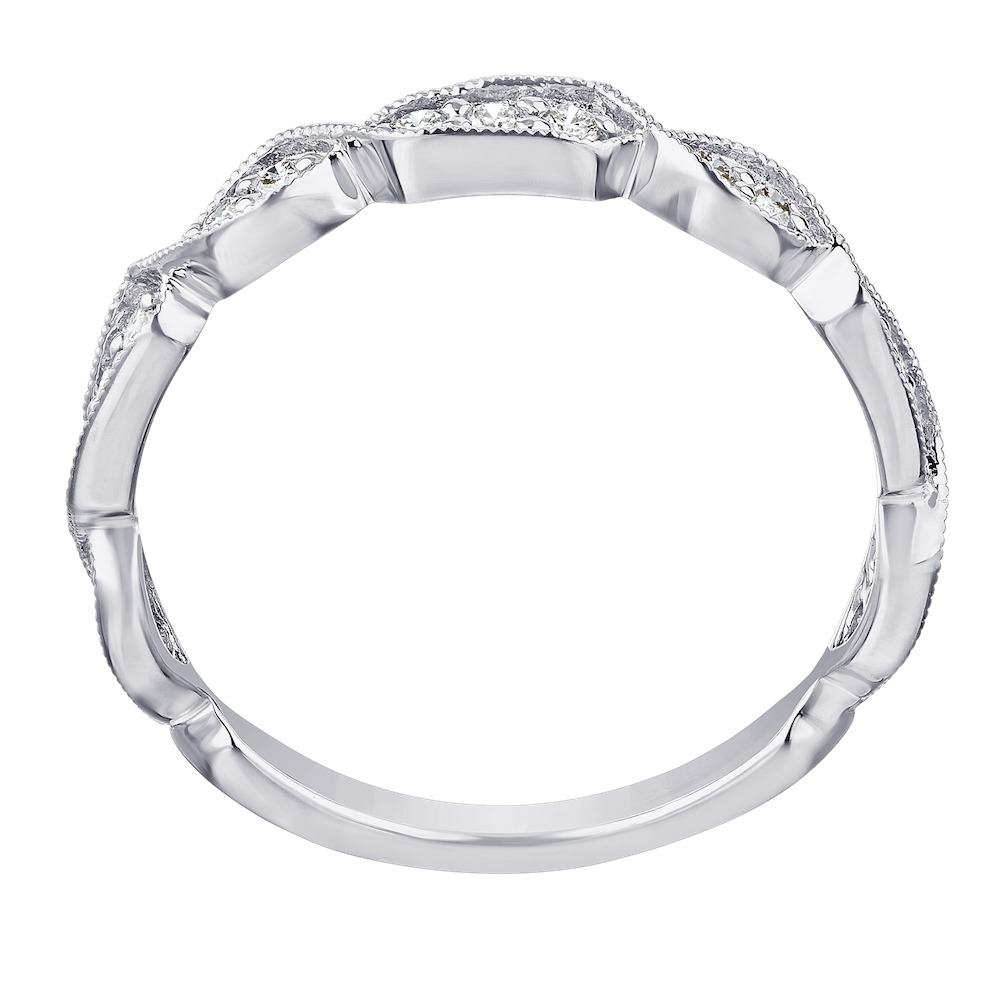 TriUnity&trade; 14K White Gold Alternating 2 & 3 Diamonds Bead Set 0.20 Ctw