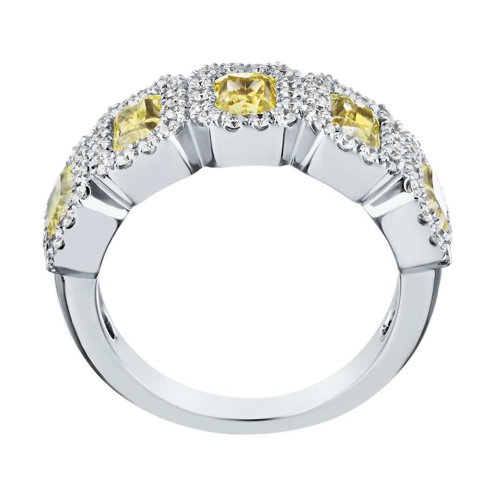 Canary Couture&trade; 14k White Gold Halo Diamond 3.00 Ctw Ring