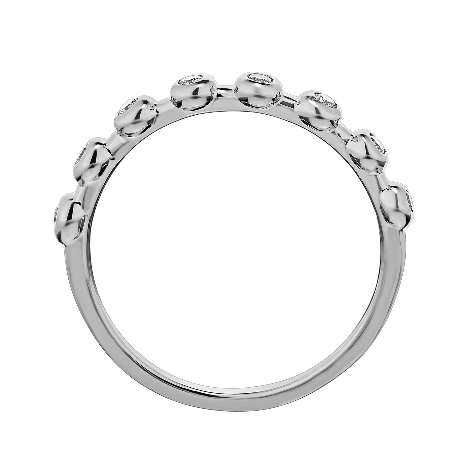 TriUnity&trade; 10K White Gold Half Bezel Set Row 0.10 Ctw