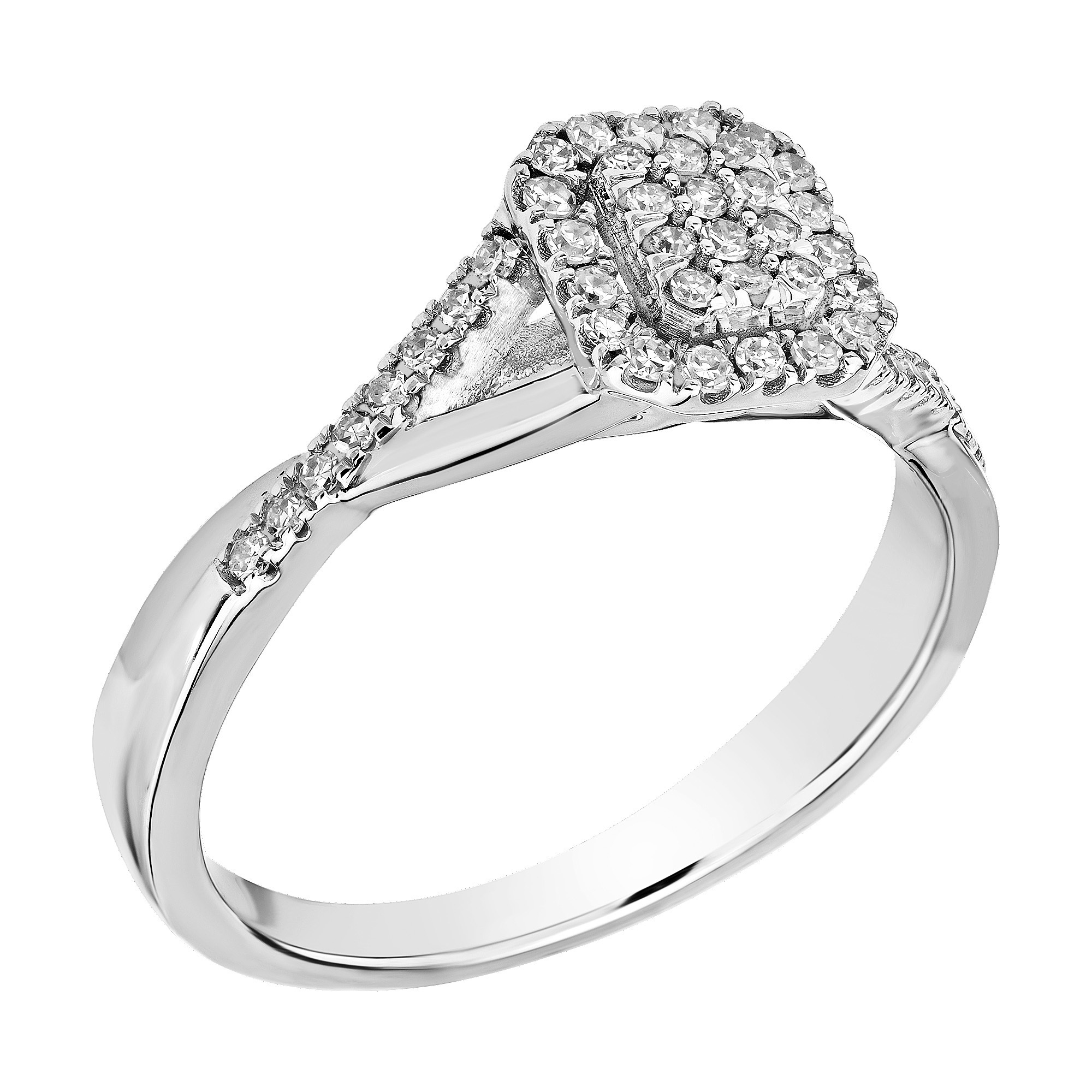 10k White Gold Ring Diamond 0.26 Ctw Ring