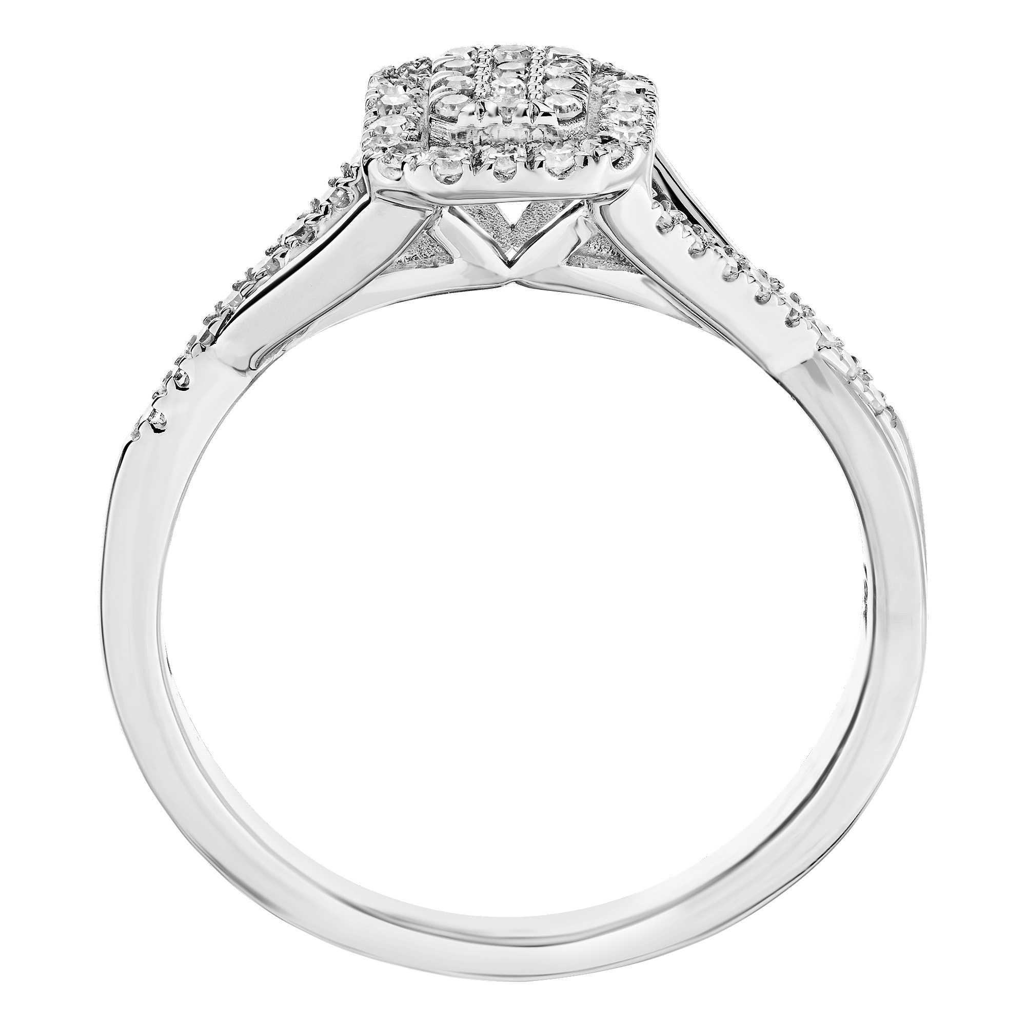 10k White Gold Ring Diamond 0.26 Ctw Ring