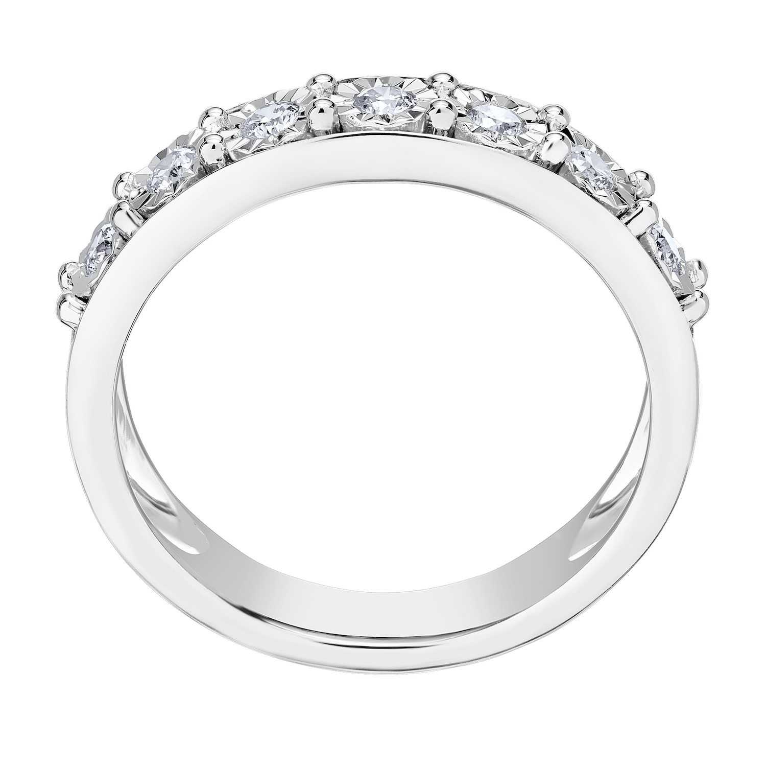 Miracle Plate 10k White Gold Illusion Band Diamond 0.20 Ctw