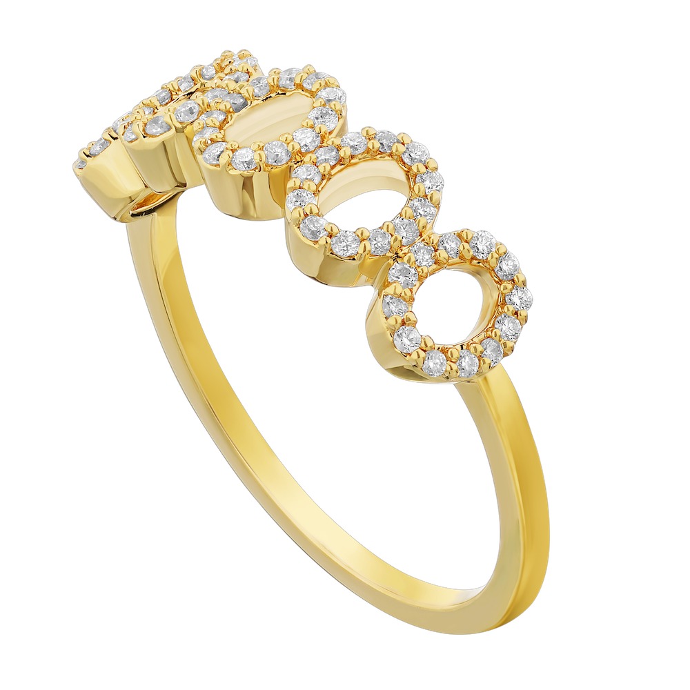 TriUnity&trade; 14K Yellow Gold Negative Space Pave Set Ovals 0.25 Ctw