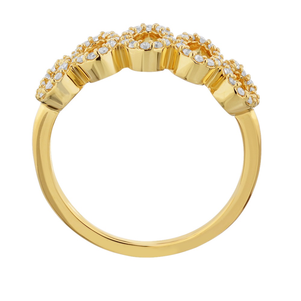 TriUnity&trade; 14K Yellow Gold Negative Space Pave Set Ovals 0.25 Ctw