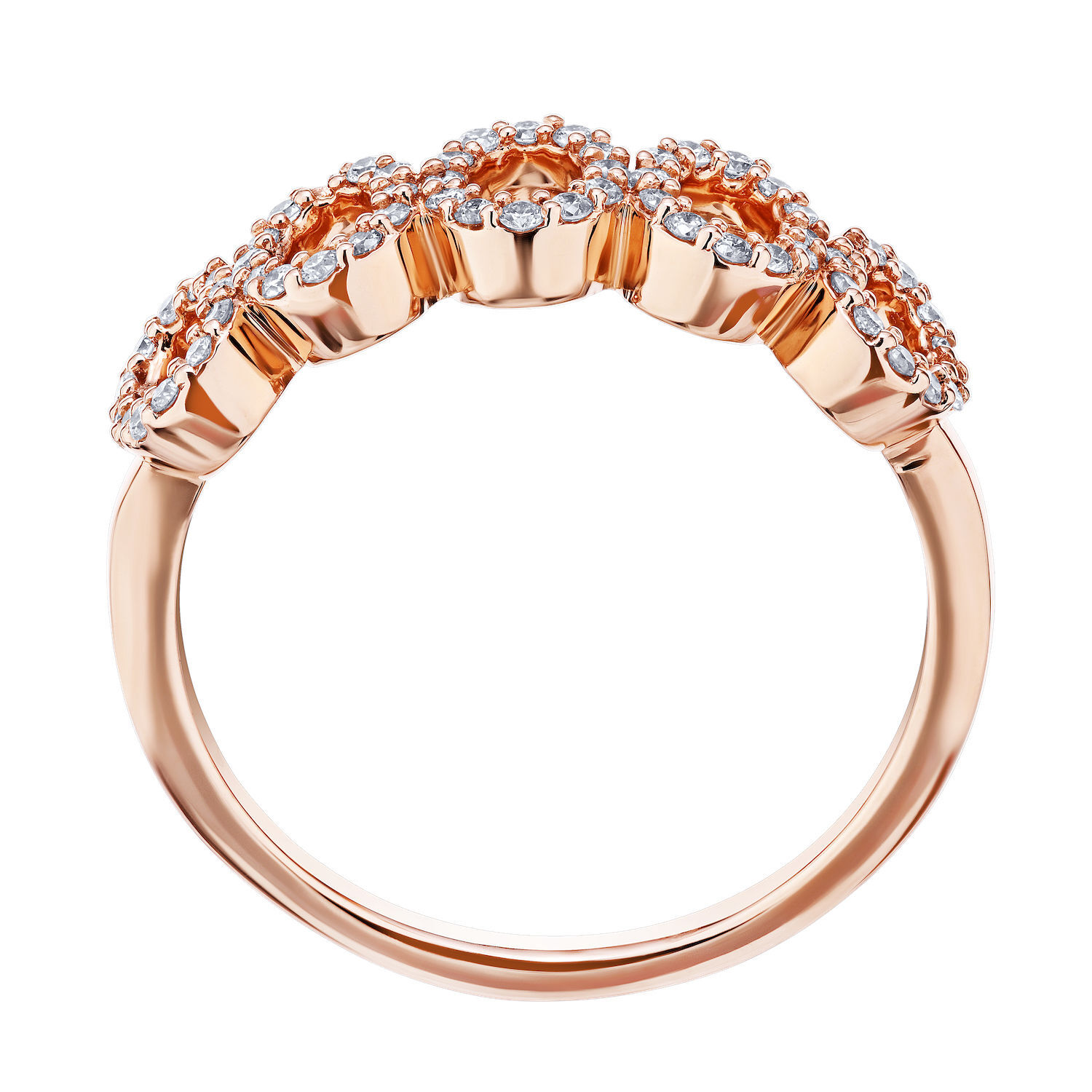TriUnity&trade; 14K Rose Gold Negative Space Pave Set Ovals 0.25 Ctw